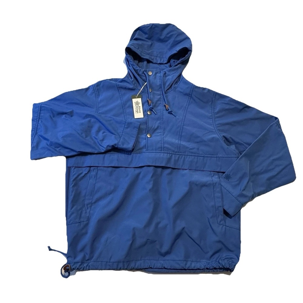 NWT Alpine Design Anorak Forest Shadow Water Repellant Rain Jacket Men's L Blue